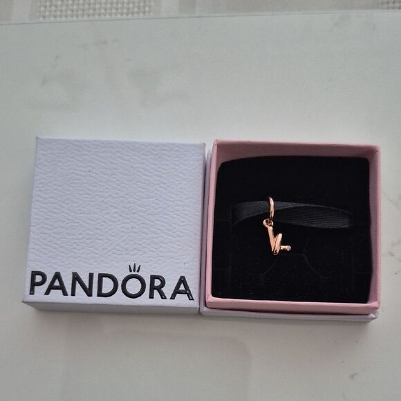 Pandora Rose Gold 'K' Letter Charm - Picture 7 of 16